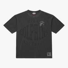 Miami Dolphins Downtown Collection Premium Vintage Logo T-Shirt - Black - Mitchell & Ness