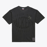 Green Bay Packers Downtown Collection Premium Vintage Logo T-Shirt - Black - Mitchell & Ness