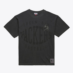 Green Bay Packers Downtown Collection Premium Vintage Logo T-Shirt - Black - Mitchell & Ness