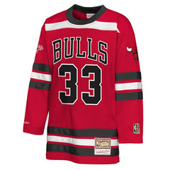 Mitchell & Ness Scottie Pippen Chicago Bulls Youth Maxxed Out 2.0 Fashion Hockey Jersey Red
