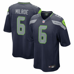 Jalen Milroe Seattle Seahawks 2025 NFL Draft Game Jersey - College Navy - Nike