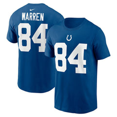 Tyler Warren Indianapolis Colts Name & Number T-Shirt - Royal - Nike