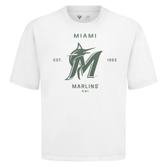 Miami Marlins Levelwear Crossway Oversized Luxe Signature Knit T-Shirt Outlet