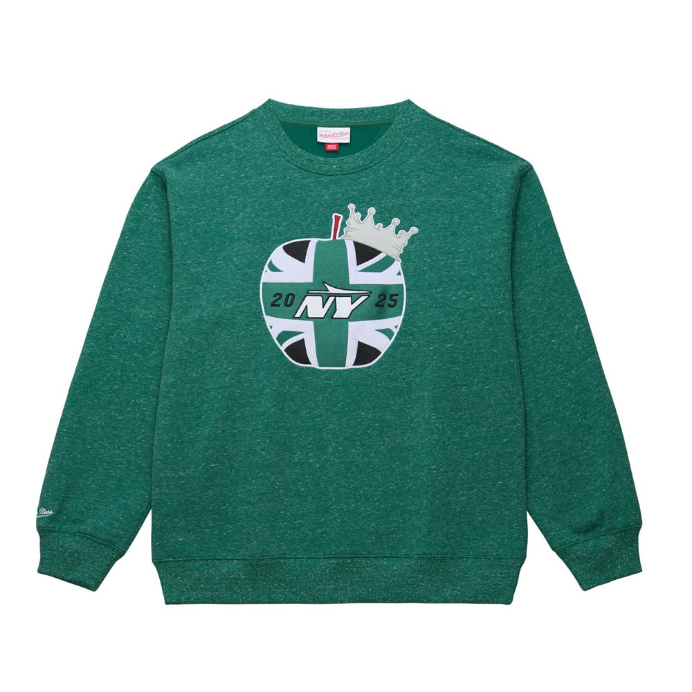 New York Jets Jets In London Throw It Back Fleece Sweatshirt - Green - Mitchell & Ness