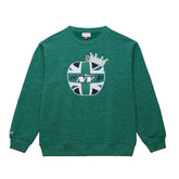 New York Jets Jets In London Throw It Back Fleece Sweatshirt - Green - Mitchell & Ness