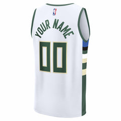 Fanatics Milwaukee Bucks Fast Break Custom Jersey Association Edition White
