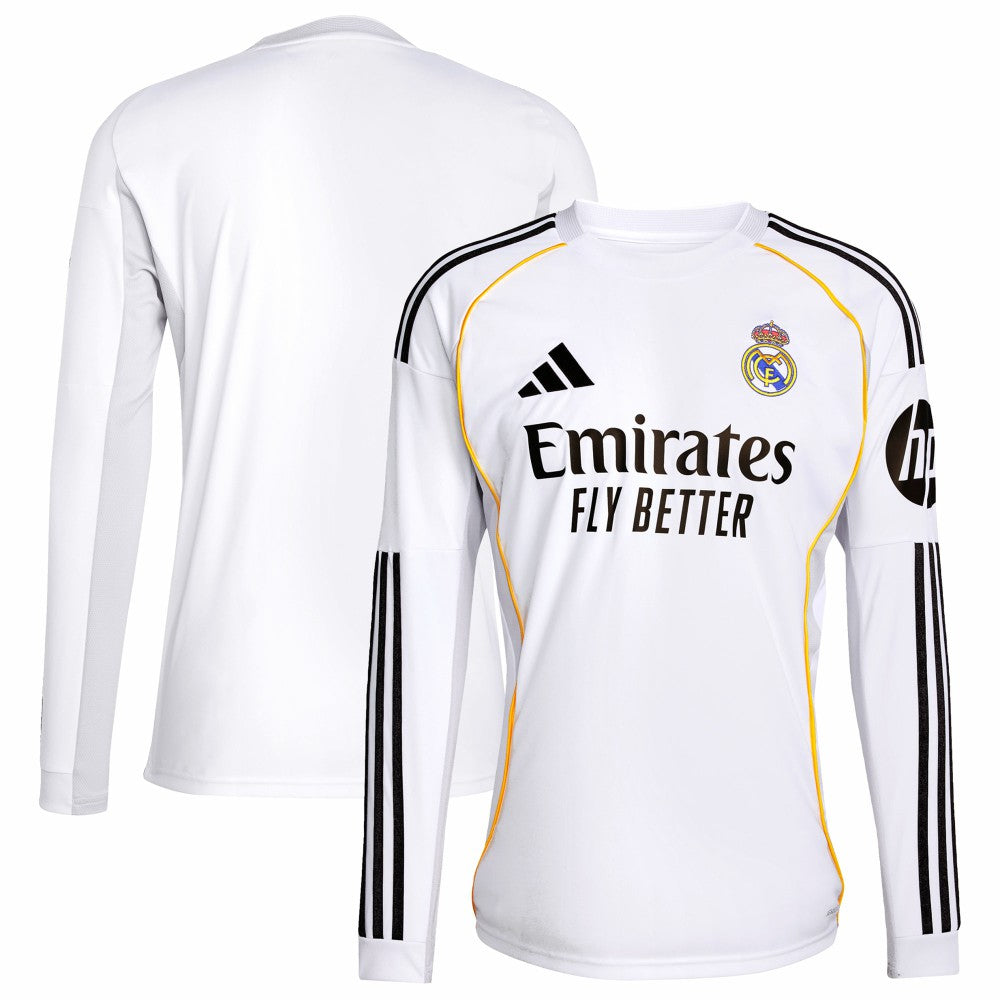 Adidas - Real Madrid 2025/26 Home Replica Long Sleeve Jersey - White