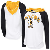 Boston Bruins G-III 4Her by Carl Banks Women's MVP Hooded Long-Sleeve T-Shirt - White | NHL Lifestyle