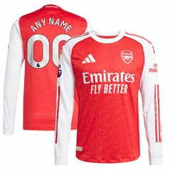 Adidas - Arsenal 2025/26 Home Long Sleeve Custom Jersey - Red