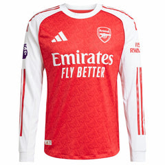 Adidas - Arsenal 2025/26 Home Long Sleeve Custom Jersey - Red