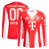Adidas - Bayern Munich 2025/26 Home Replica Long Sleeve Custom Jersey - Red