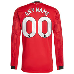 Adidas - Manchester United Home 2025/26 Custom Replica Long Sleeve Jersey - Red
