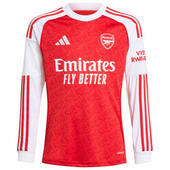 Adidas - Arsenal Youth 2025/26 Home Replica Long Sleeve Custom Jersey - Red