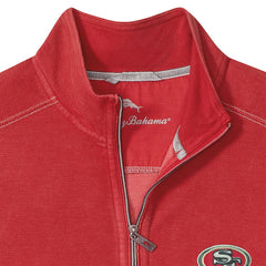 San Francisco 49ers Big & Tall Montego Bay Half-Zip Pullover - Scarlet - Tommy Bahama