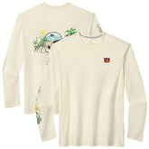 Cincinnati Bengals Oasis Endzone Lux Long Sleeve T-Shirt - Cream - Tommy Bahama