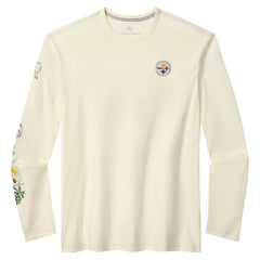 Pittsburgh Steelers Oasis Endzone Lux Long Sleeve T-Shirt - Cream - Tommy Bahama