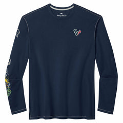 Houston Texans Oasis Endzone Lux Long Sleeve T-Shirt - Navy - Tommy Bahama