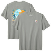 Pittsburgh Steelers Huddle & Hang Tens T-Shirt - Gray - Tommy Bahama