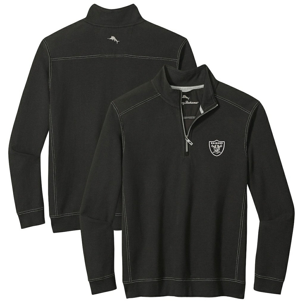 Las Vegas Raiders Sport Tobago Half-Zip Pullover - Black - Tommy Bahama