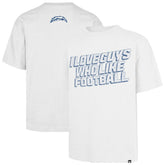 Los Angeles Chargers '47 Unisex I Love Guys Who Like Football Foundation T-Shirt - White - 47 brand