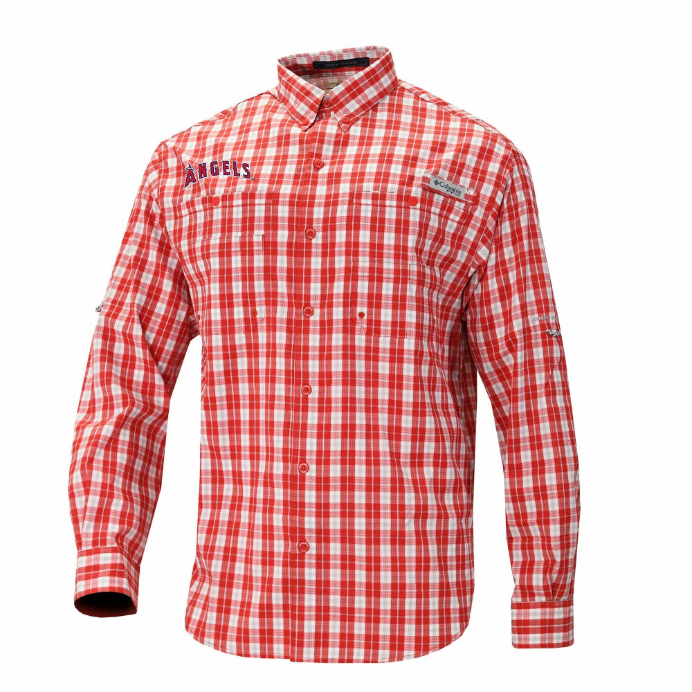 Los Angeles Angels Columbia Super Tamiami Omni-Shade Long Sleeve Button-Down Shirt Discount