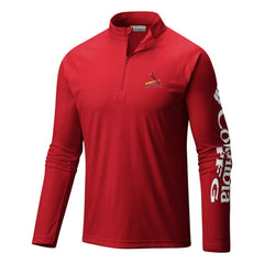 St. Louis Cardinals Columbia Terminal Tackle Omni-Wick Raglan Quarter-Zip Pullover Outlet