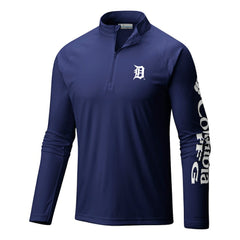 Detroit Tigers Columbia Terminal Tackle Omni-Wick Raglan Quarter-Zip Pullover for sale