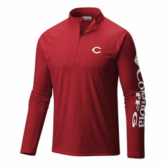 Cincinnati Reds Columbia Terminal Tackle Omni-Wick Raglan Quarter-Zip Pullover Sale