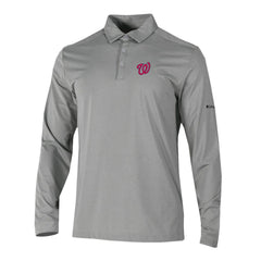 Washington Nationals Columbia Omni-Wick Pin High Long Sleeve Polo for sale