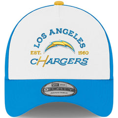 Los Angeles Chargers New Era Charger Power A-Frame 9FORTY Adjustable Hat - White/Powder Blue - NFL
