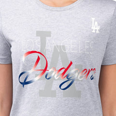 Los Angeles Dodgers G-III 4Her by Carl Banks Women's Super-Slim Fit Lightweight Shadow Logo Graphic T-Shirt for sale