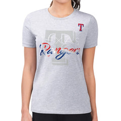 Texas Rangers G-III 4Her by Carl Banks Women's Super-Slim Fit Lightweight Shadow Logo Graphic T-Shirt Discount