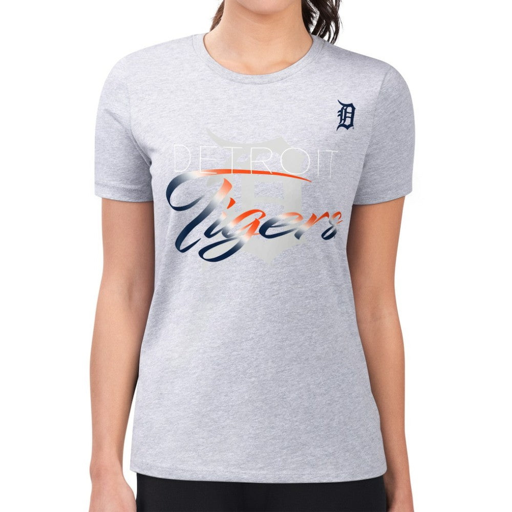 Detroit Tigers G-III 4Her by Carl Banks Women's Super-Slim Fit Lightweight Shadow Logo Graphic T-Shirt Outlet