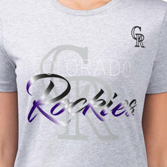 Colorado Rockies G-III 4Her by Carl Banks Women's Super-Slim Fit Lightweight Shadow Logo Graphic T-Shirt Sale