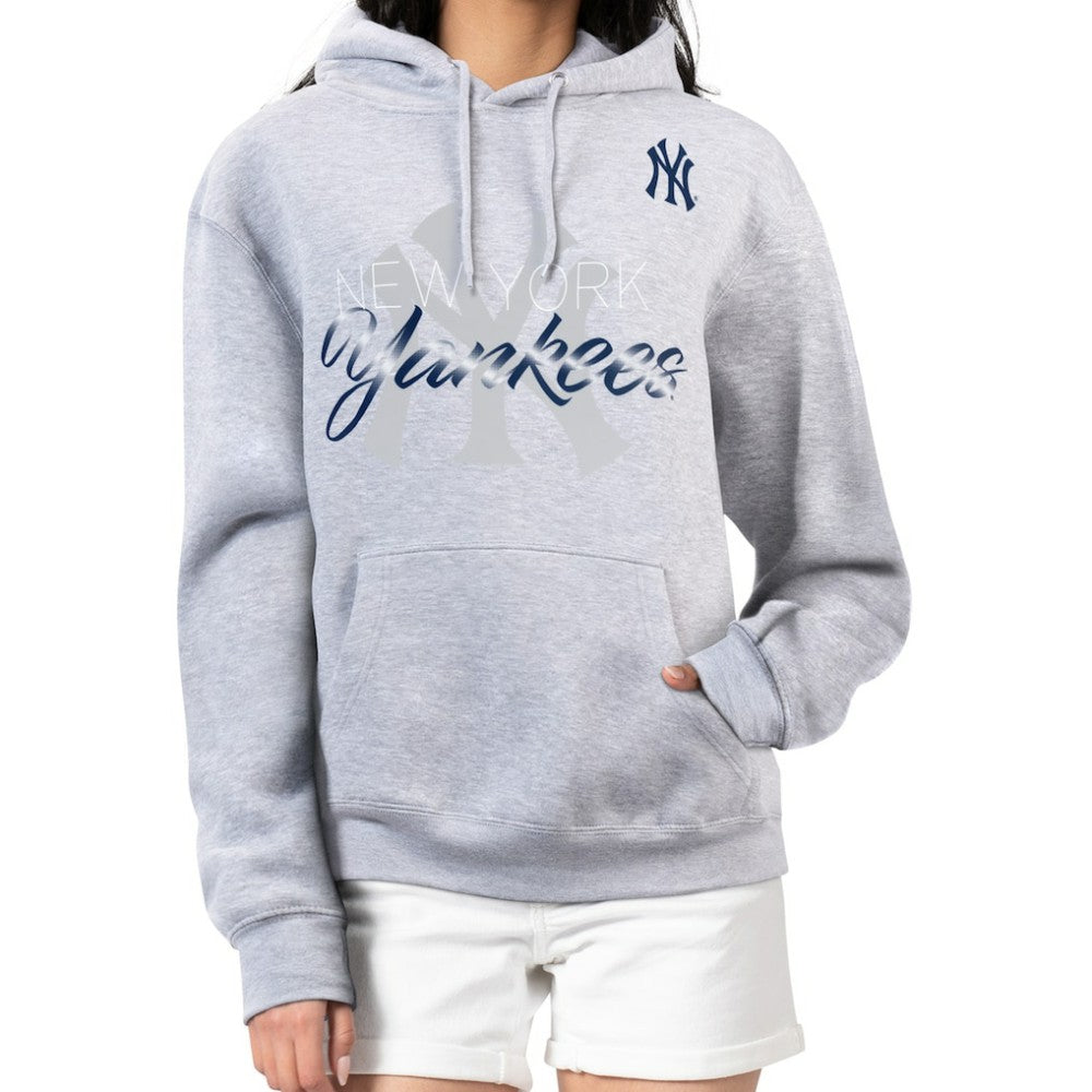 New York Yankees G-III 4Her by Carl Banks Women's Shadow Logo Graphic Pullover Hoodie Outlet