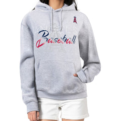 Los Angeles Angels G-III 4Her by Carl Banks Women's Shadow Logo Graphic Pullover Hoodie Sale