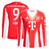 Adidas - Harry Kane Bayern Munich 2025/26 Home Replica Long Sleeve Jersey - Red