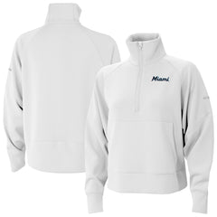 Miami Marlins Columbia Women's Wickhams Hills Raglan Omni-Wick Quarter-Zip Pullover Outlet