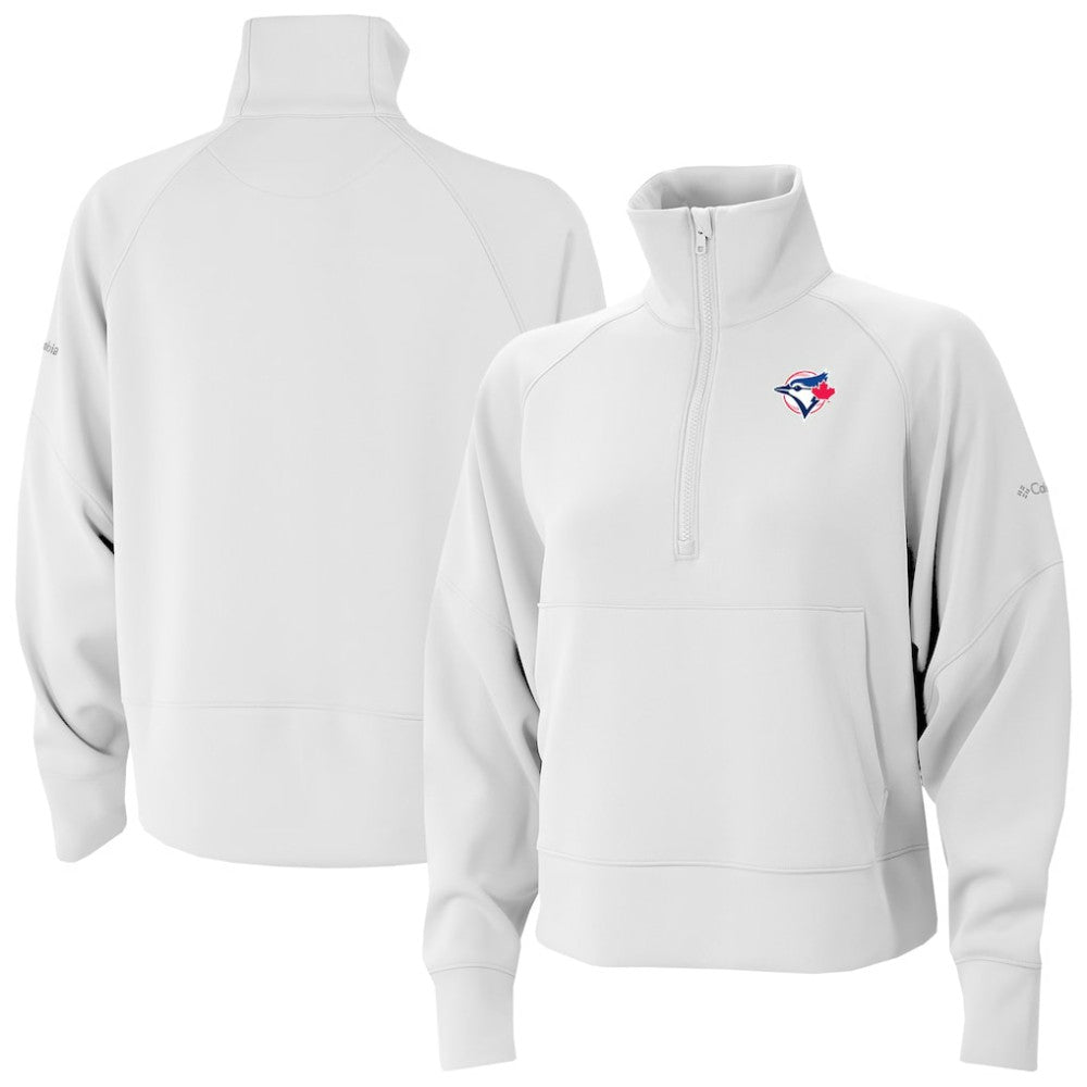 Toronto Blue Jays Columbia Women's Wickhams Hills Raglan Omni-Wick Quarter-Zip Pullover Discount