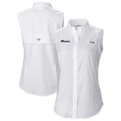 Miami Marlins Columbia Women's Tamiami Sleeveless Shirt Near Me
