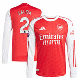 Adidas - William Saliba Arsenal 2025/26 Home Long Sleeve Player Jersey - Red