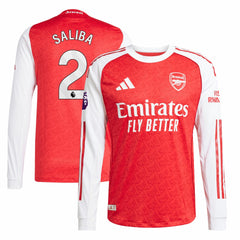 Adidas - William Saliba Arsenal 2025/26 Home Long Sleeve Player Jersey - Red