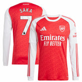Adidas - Bukayo Saka Arsenal 2025/26 Home Replica Long Sleeve Player Jersey - Red