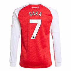 Adidas - Bukayo Saka Arsenal Youth 2025/26 Home Replica Long Sleeve Player Jersey - Red