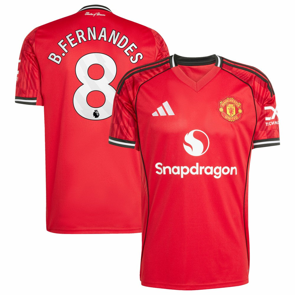 Adidas - Bruno Fernandes Manchester United Home 2025/26 Replica Player Jersey - Red