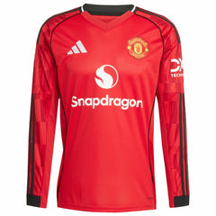 Adidas - Kobbie Mainoo Manchester United Home 2025/26 Replica Player Long Sleeve Jersey - Red
