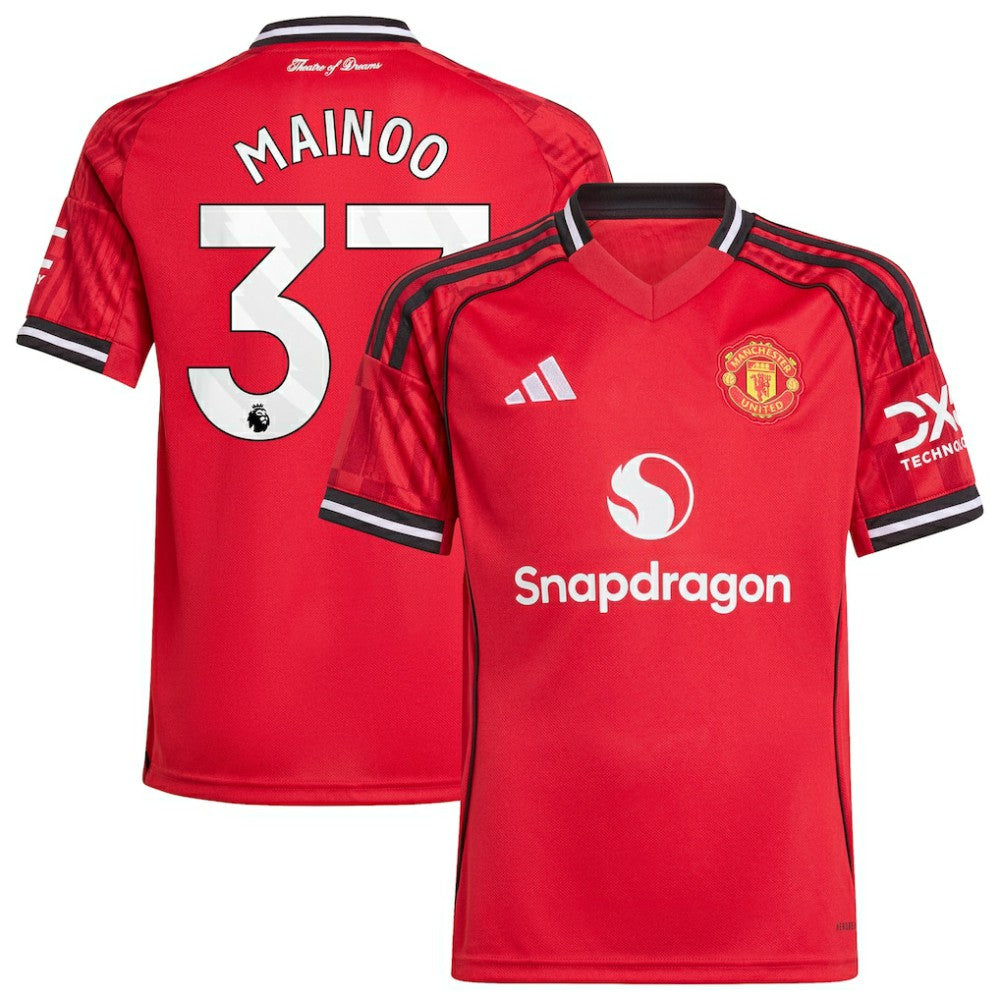 Adidas - Kobbie Mainoo Manchester United Youth Home 2025/26 Replica Player Jersey - Red