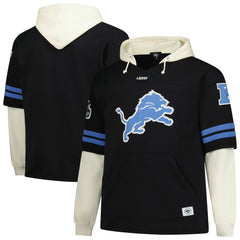 Detroit Lions '47 Big & Tall Split Zone Cornerback V-Neck Hoodie - Black - 47 brand