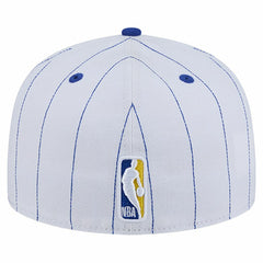 New Era Golden State Warriors Wordmark Pinstripe 59FIFTY Fitted Hat White
