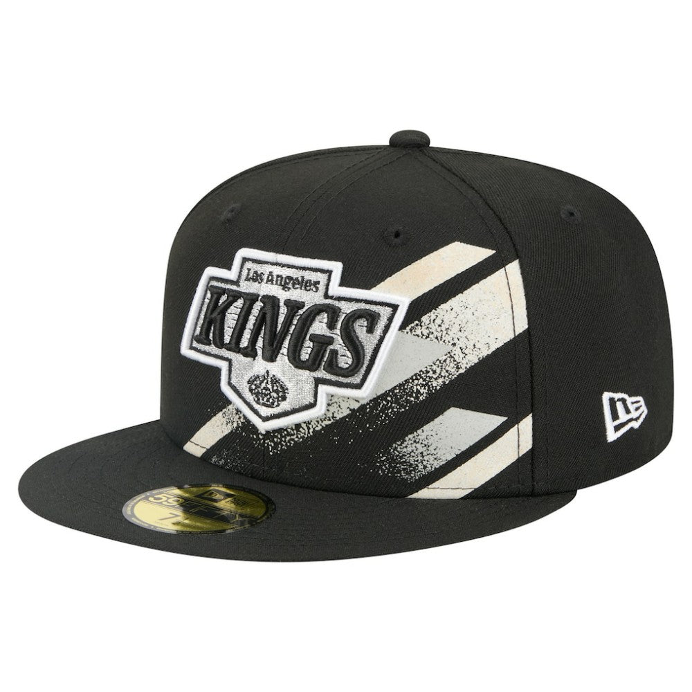 Los Angeles Kings New Era Faded Lines 59FIFTY Fitted Hat - Black | New Era Clearance